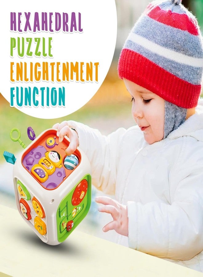 PLUSPOINT 6in1 Baby Busy Activity Cube for Kids Montessori Educational Learning Cube Toys for Infants & Toddlers, Shape Sorter Toy for Toddlers 1 2 3 Year Old Boys Girls - Image 5